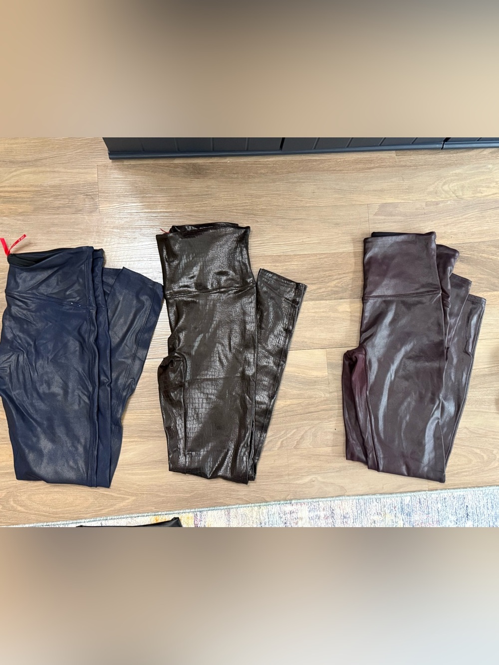 SPANX Faux Leather Leggings, size L
